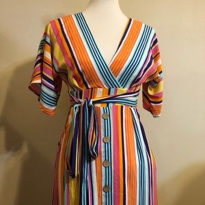 NWT Harper Heritage Colorful Striped Maxi Dress